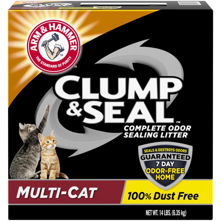 CLUMP & SEAL 2143 Cat Litter, Solid, 14 lb, Box