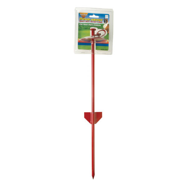 Four Paws 100203915 Tie-Out Stake, 23 in L Belt/Cable, Steel, Red - 1