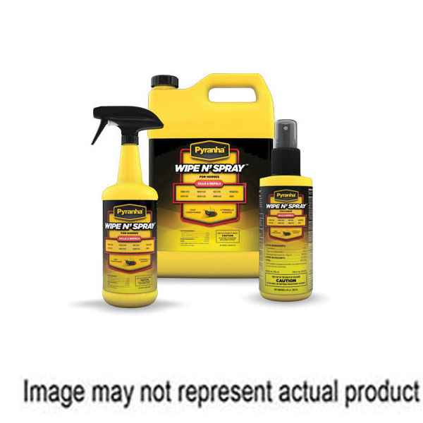 Pyranha 001GWIPEG Fly Protection Spray, Liquid, Clear Yellow, Slight Citrus, 1 gal