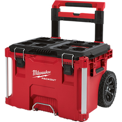 Milwaukee PACKOUT 48-22-8426 Rolling Tool Box, 250 lb, Plastic, Red, 18.6 in L x 22.1 in W x 25.6 in H Outside - 2