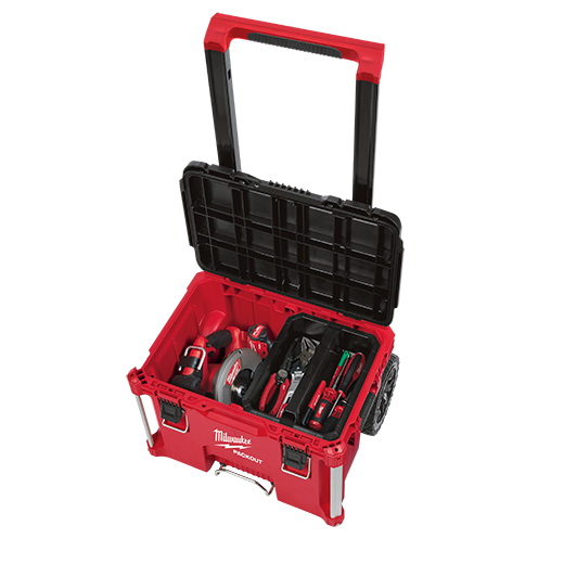 Milwaukee PACKOUT 48-22-8426 Rolling Tool Box, 250 lb, Plastic, Red, 18.6 in L x 22.1 in W x 25.6 in H Outside - 3