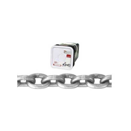 0184516 High-Test Chain, 5/16 in, 60 ft L, 3900 lb Working Load, 43 Grade, Carbon Steel, Bright/Galvanized