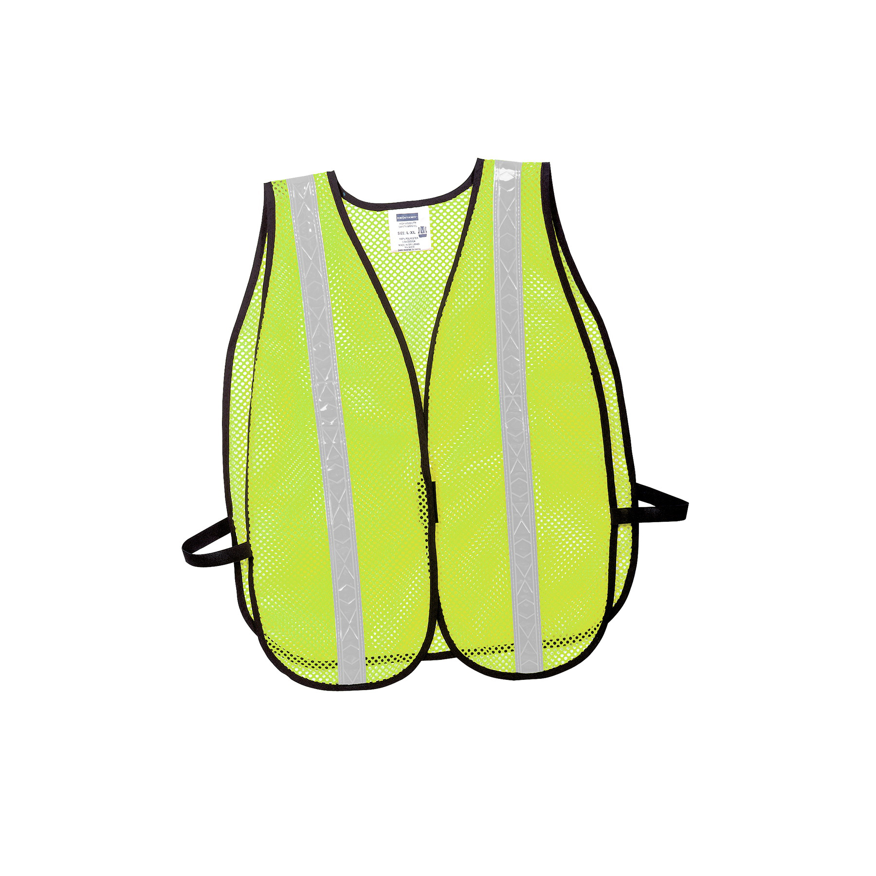 PORT AUTHORITY SV02 Safety Vest, Fits to Chest Size: 16 to 19-1/2 in, Polyester, Safety Yellow, Hook-and-Loop Closure - 5