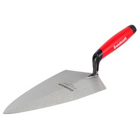 Goldblatt G06973 Brick Trowel, 11-1/2 in L Blade, 5-3/4 in W Blade, Steel Blade, Soft-Grip Handle