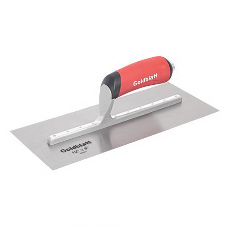 Goldblatt G03463 Plaster Trowel, 5 in W Blade, 12 in L Blade, Stainless Steel Blade, Soft-Grip Handle, Hardwood Handle