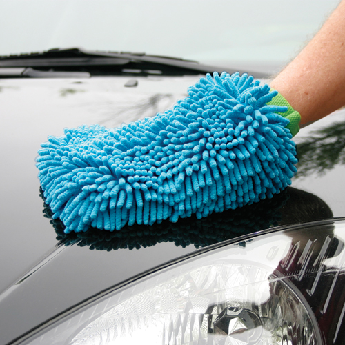 DETAILER'S CHOICE 2-303M8 Microfiber Mitt, Foam/Microfiber, Blue - 4