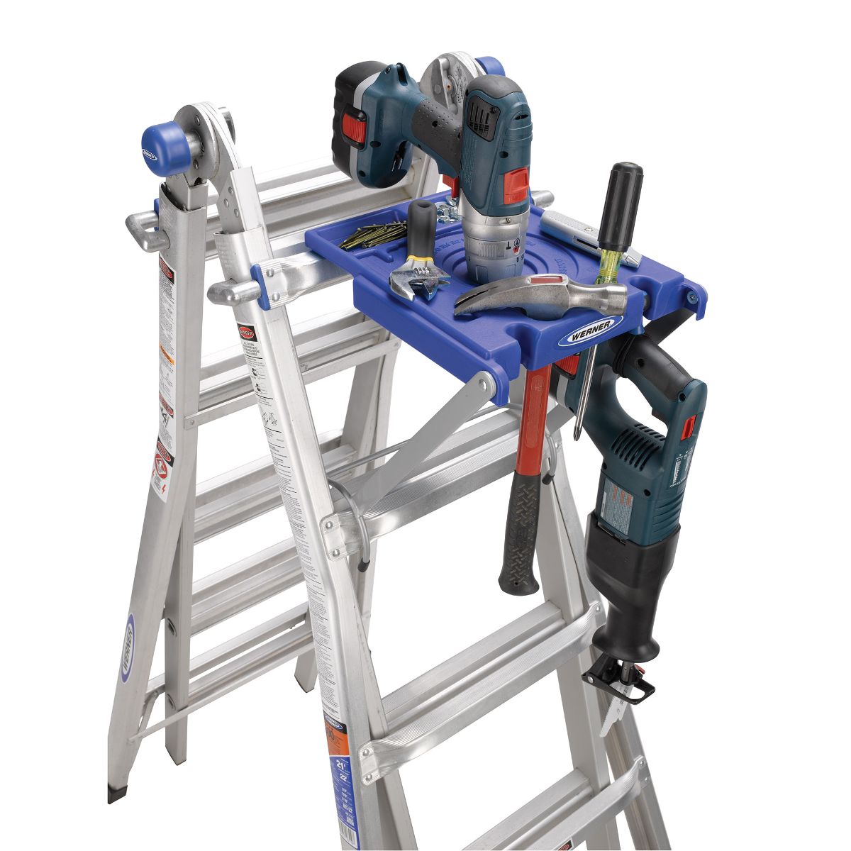 Project Tray, Werner, Plastic, Blue, For Use with Multi-Ladders and Stepladders - 3