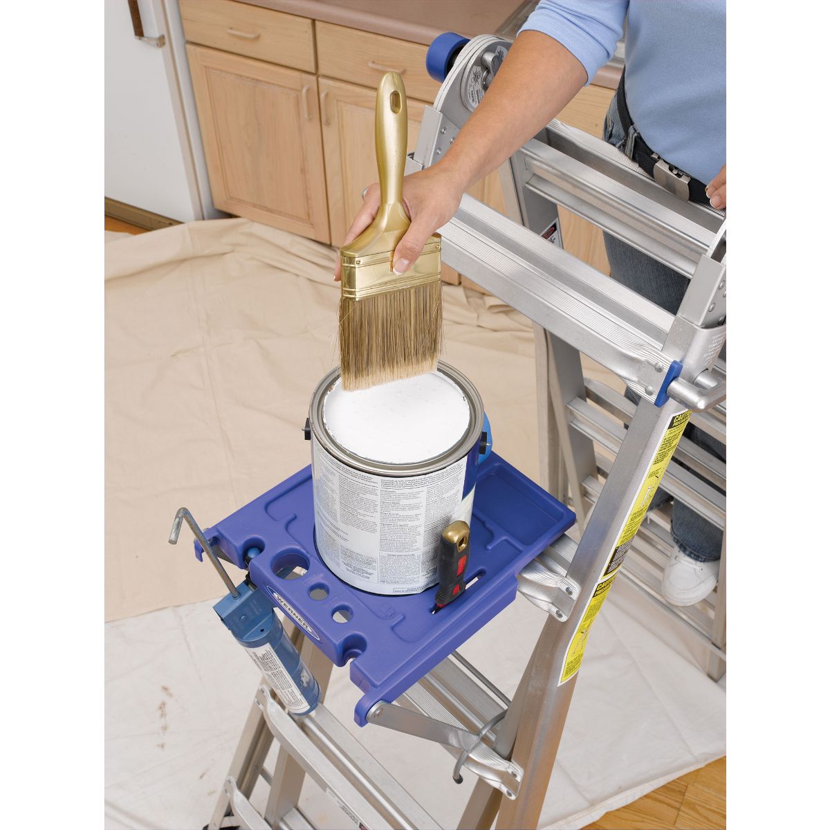 Project Tray, Werner, Plastic, Blue, For Use with Multi-Ladders and Stepladders - 4