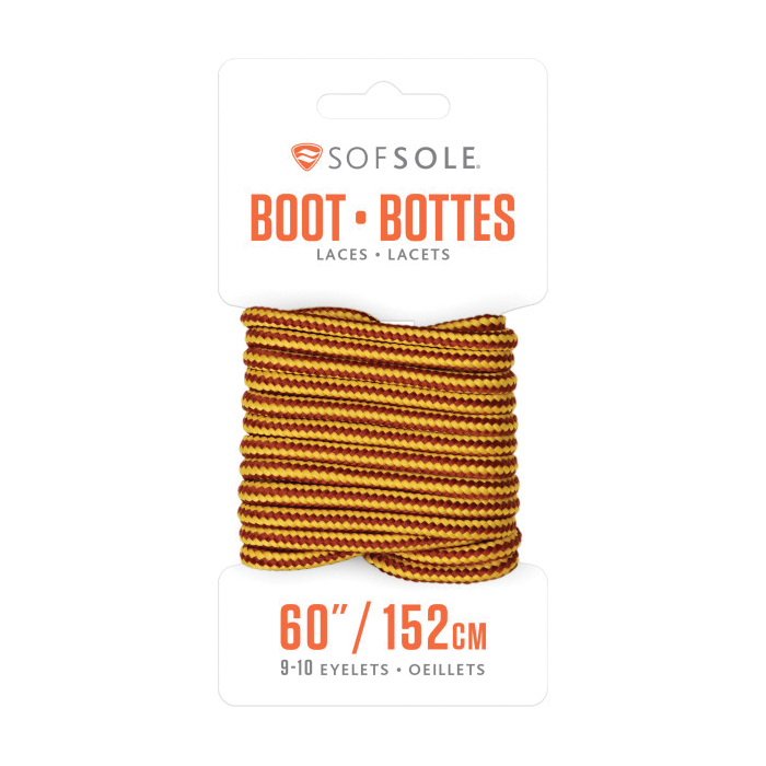 84891 Boot Lace, Polyester, Brown/Gold, 72 in L