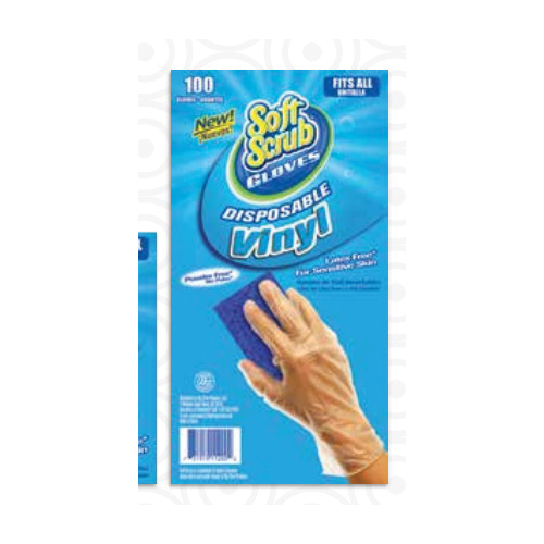 Soft Scrub 11200-16 Disposable Gloves, One-Size, Clear, Vinyl, Powder-Free