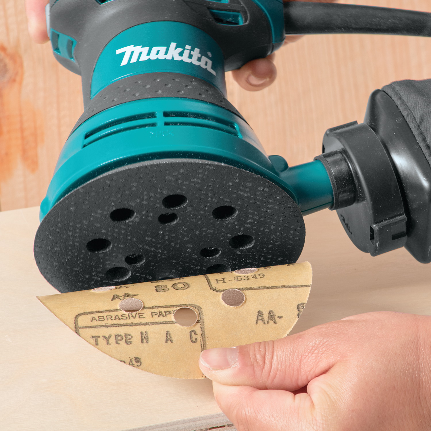 Sander Backing Pad, Makita, Adhesive Paper, 5 in Dia, 8 Hole, Rubber - 3