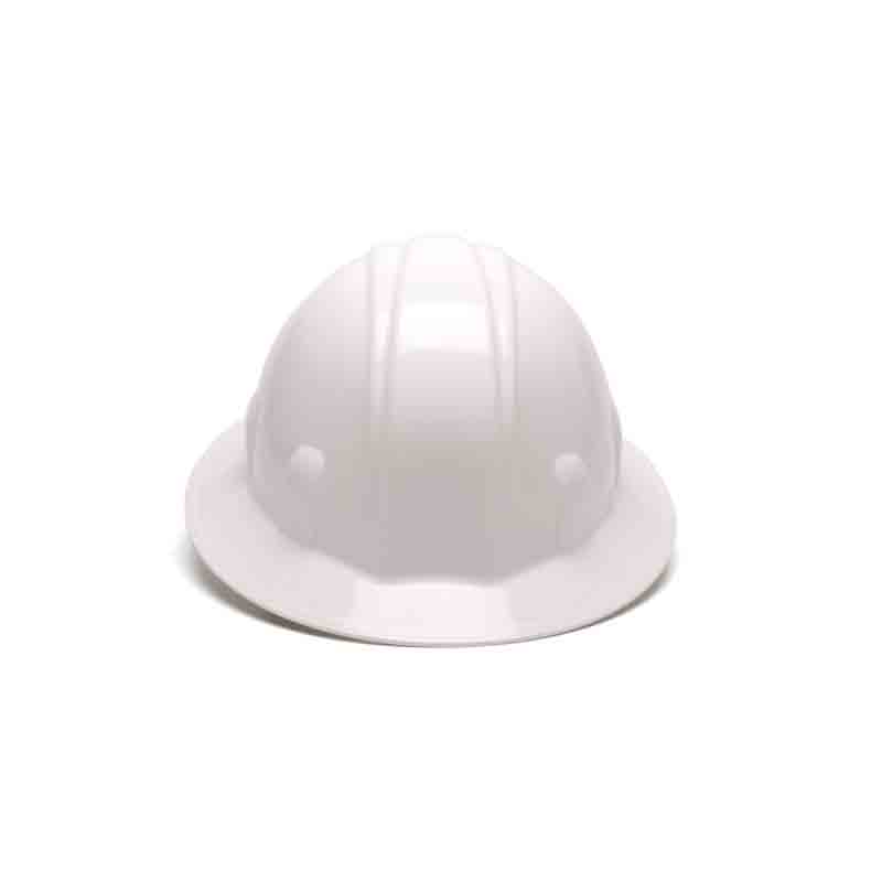 Pyramex HP24110-TV Hard Hat, White, 4-Point Suspension, HDPE Shell, Class: C, E, G, Full Brim, Ratchet Adjustment Type