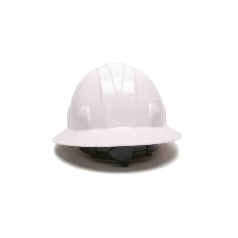 Pyramex HP24110-TV Hard Hat, White, 4-Point Suspension, HDPE Shell, Class: C, E, G, Full Brim, Ratchet Adjustment Type