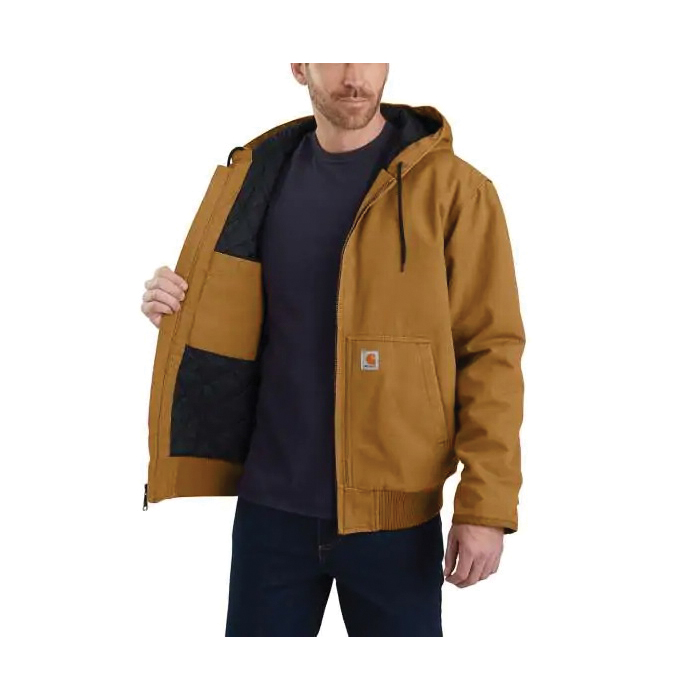 Carhartt 104050-001REG2XLA Active Jacket, 2XL, Black, Hooded Collar, Zipper Closure, Regular - 4