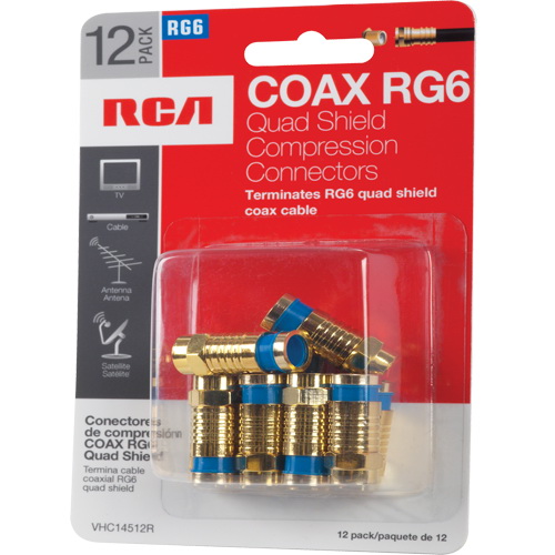 RCA VHC14512R Quad Compression Connector, Gold - 2