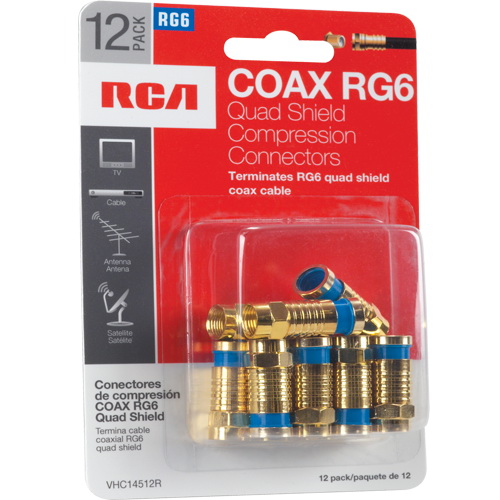 RCA VHC14512R Quad Compression Connector, Gold - 3