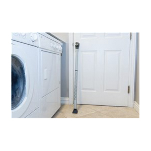 Door Security Bar, Brinks, 44 in L, 1-1/4 in W, Steel, Black/Gray - 4