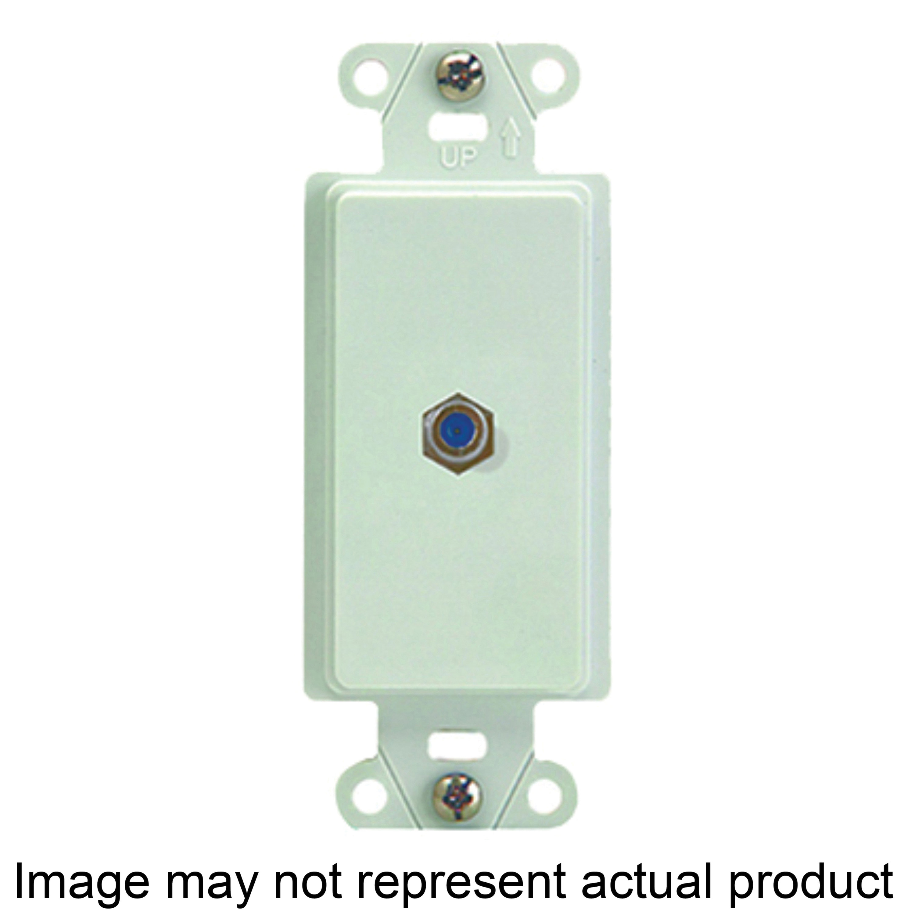 WP3214WHV1 Coaxial Wall Jack, 4 in L, 1.03 in W, 1-Gang, 1 -Port, Plastic, White