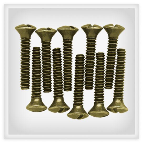 Liberty Hardware 168675 Wallplate Screw Pack, Oval Head, Slotted Drive, Steel, Burnished Antique Brass
