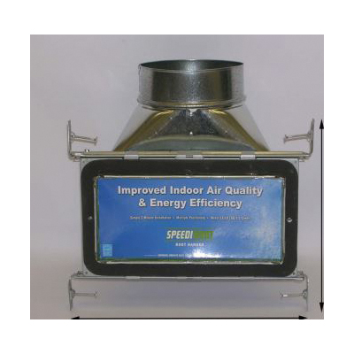 Vent Boot, Speedi-Boot, Angle Boot With Hanger, 10 in L x 4 in W, 8-1/2 in H, 90 deg Angle, 6 in Dia Duct, 23 ga, Steel, Galvanized - 2
