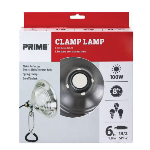 Prime CL050506 Clamp Lamp with Power Cord, CFL, Incandescent, LED Lamp, Black - 3