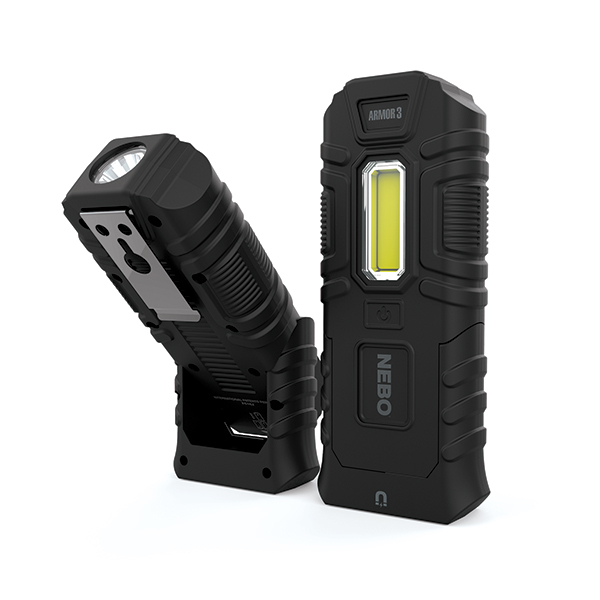 Nebo ARMOR 3 Series 6526 Work Light, Alkaline Battery, LED Lamp, 160, 360 Lumens, Black