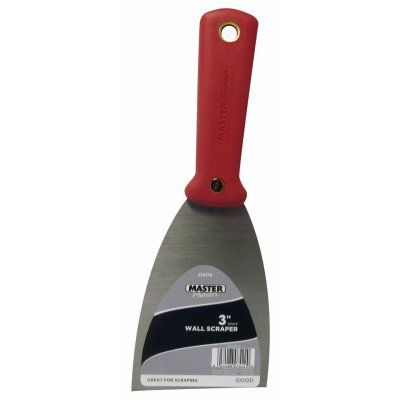 Master Painter 4829TV Wall Scraper, Stiff Blade, Steel Blade, Solvent-Resistant Handle