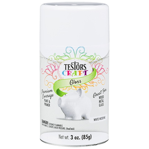 304353 Craft Paint, Gloss, White Wedding, 3 oz, Aerosol Can