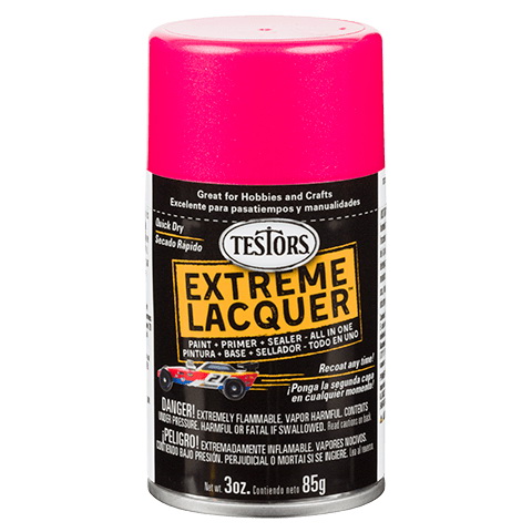 Testors EXTREME LACQUER 1841MT Lacquer Paint, Gloss, Electric Pink, 3 oz, Aerosol Can