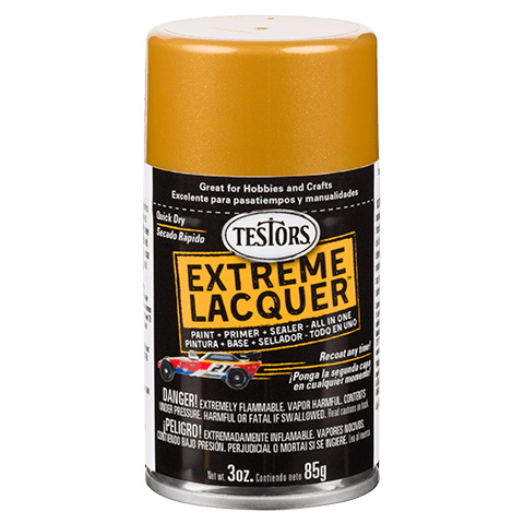 Testors EXTREME LACQUER 1846MT Lacquer Paint, Gloss, Pure Gold, 3 oz, Aerosol Can