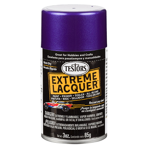 Testors EXTREME LACQUER 1842MT Lacquer Paint, Gloss, Purplelicious, 3 oz, Aerosol Can