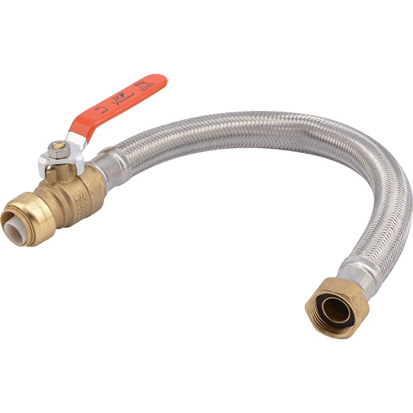 U3088FLEX18BVLF Water Heater Connector, 3/4 in, FIP, EPDM/Brass, 18 in L
