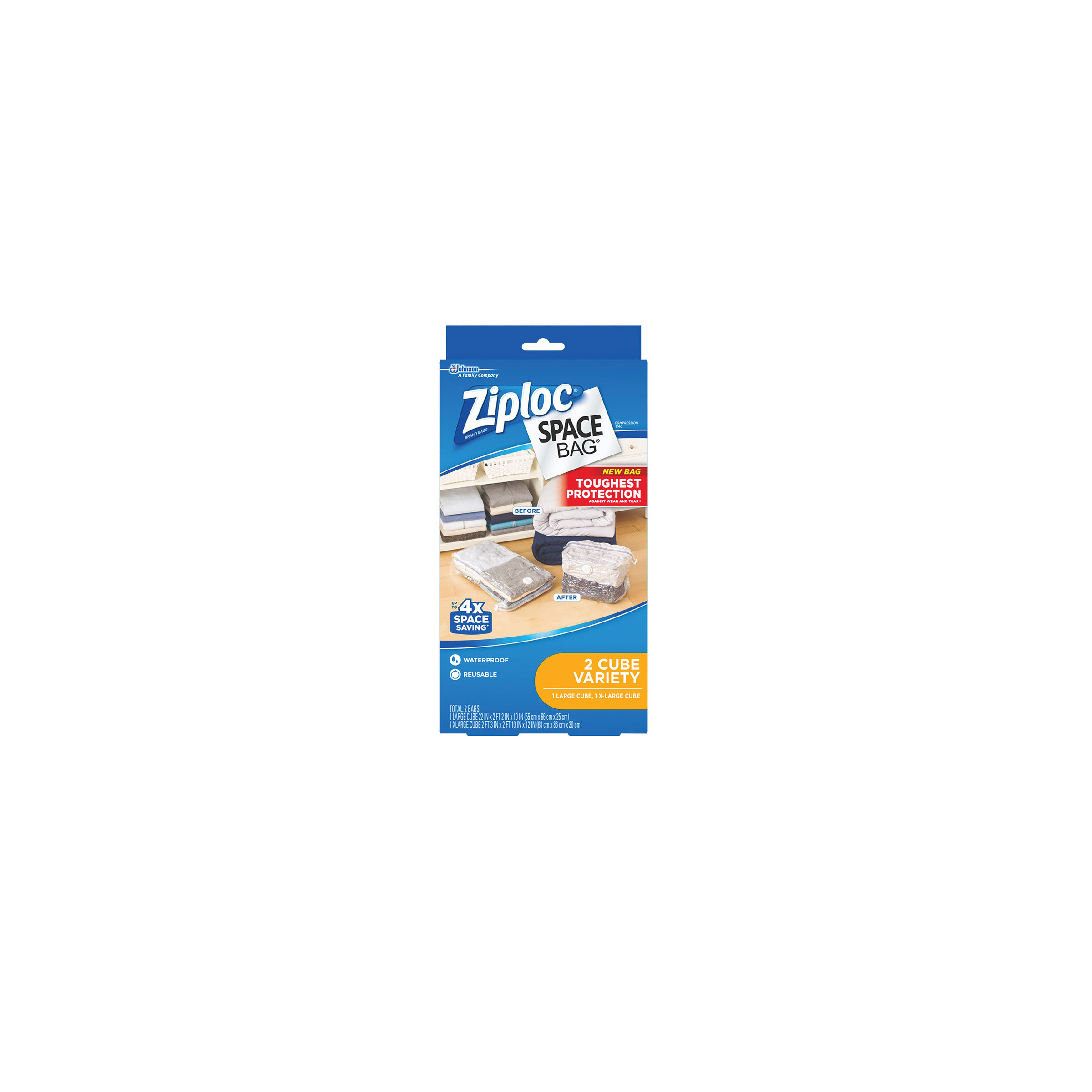 Ziploc Space Bag 86112 Vacuum Seal Bag, Fabric, White