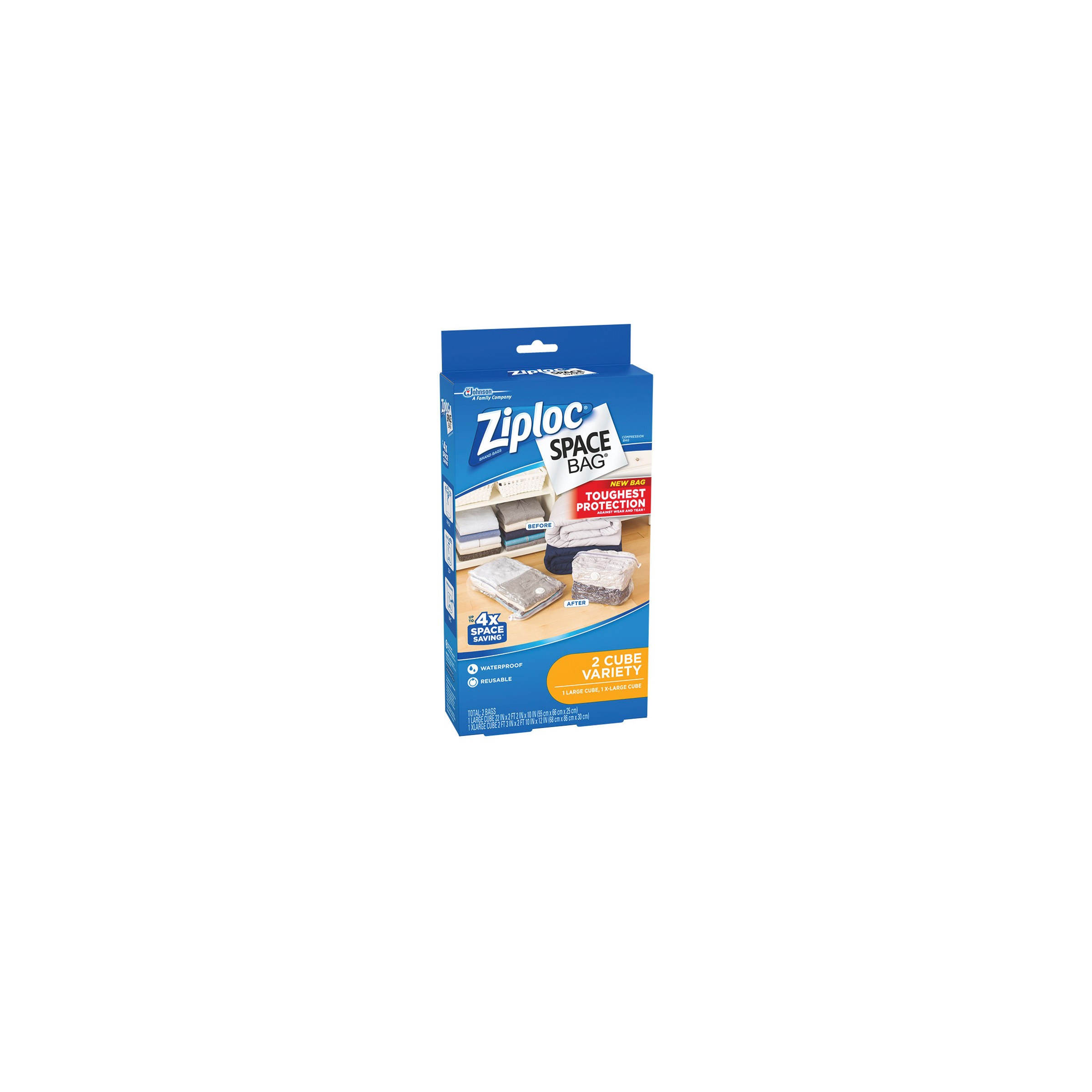 Ziploc Space Bag 86112 Vacuum Seal Bag, Fabric, White
