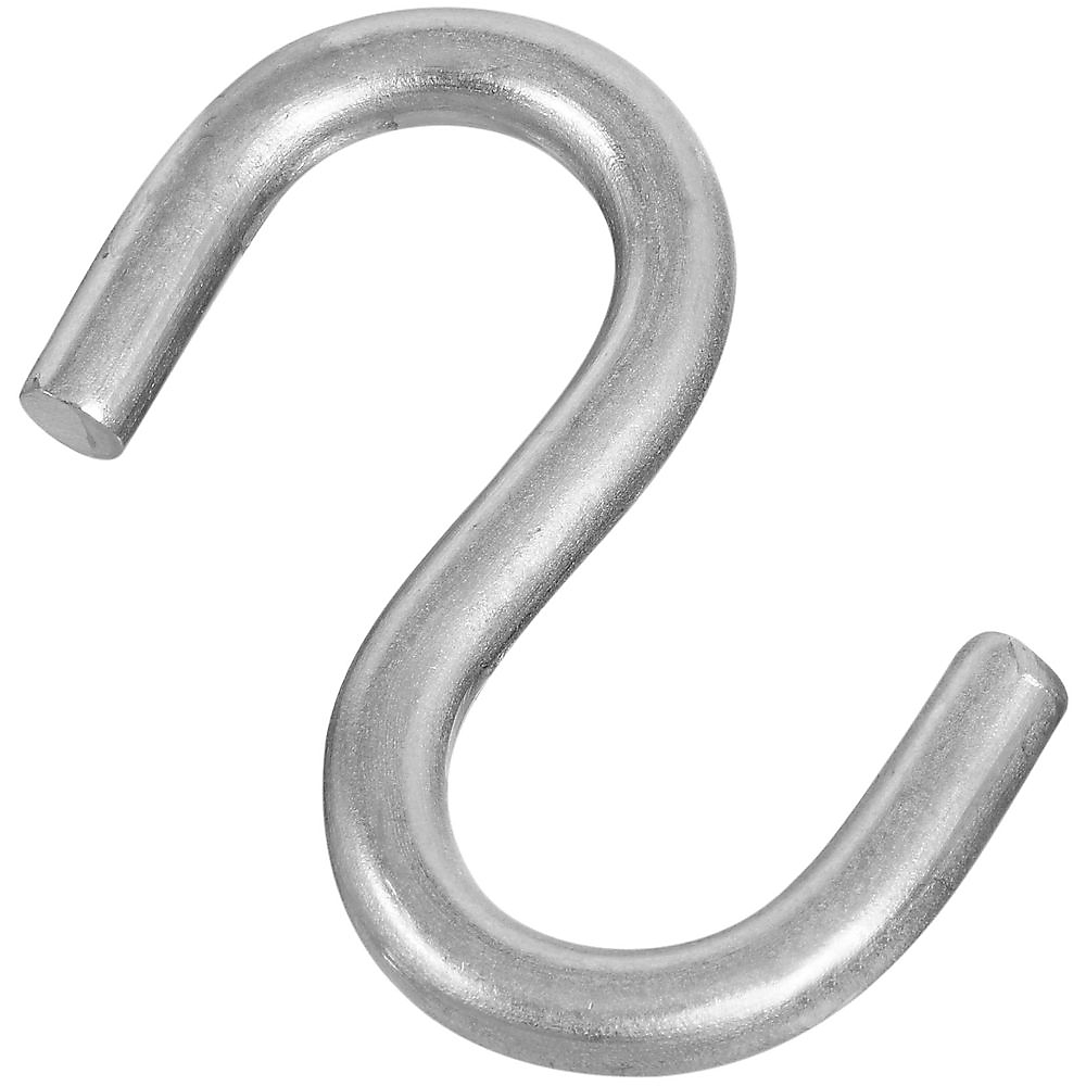 N197-210 S-Hook, 145 lb Working Load, 0.31 in Dia Wire, Stainless Steel