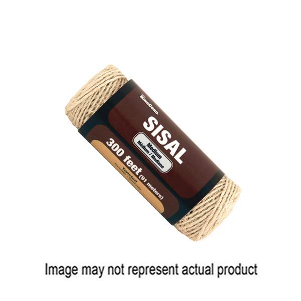 642121 Rope, 1/4 in Dia, 100 ft L, 1/4 in, 48 lb Working Load, Sisal, Natural