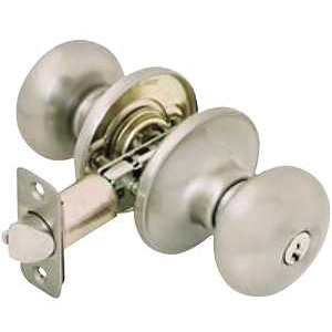 Entry Lever, Allegion, Cylindrical Lock, Satin Nickel, Knob Handle, Metal, Residential, 3 Grade - 1