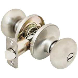 Privacy Lockset, Allegion, Round Design, Knob Handle, Satin Nickel, Metal, Interior Locking - 1