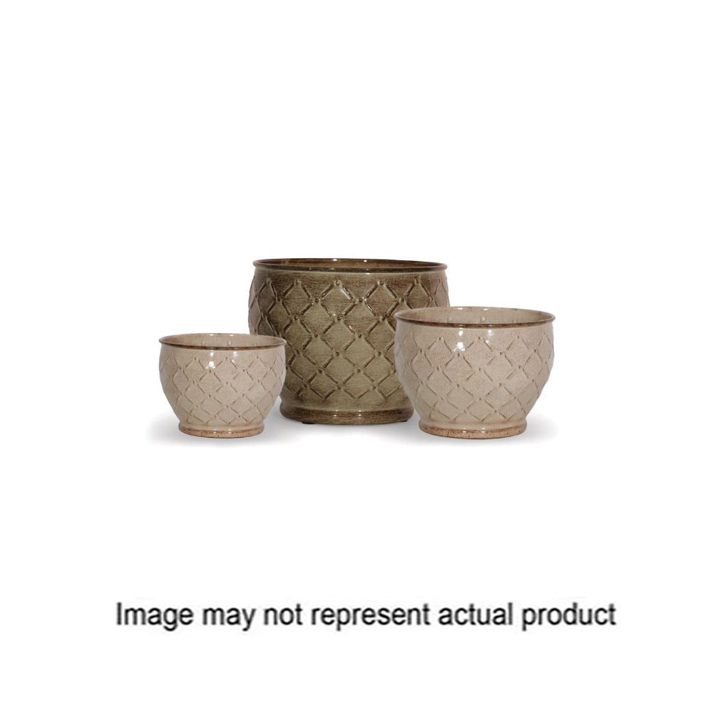 robert allen home & garden MPT02064 Planter, 10 in Dia, 7-1/2 in H, Round, Steel, Mocha Creme