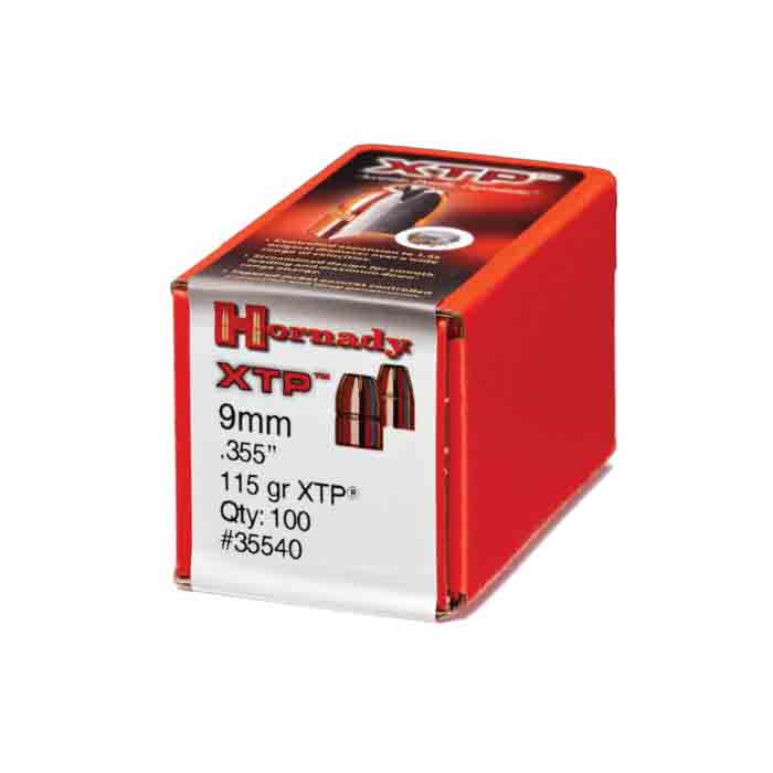 Hornady XTP Series 35540 Ammo, 9 mm, 115 Grains, 100 Rounds