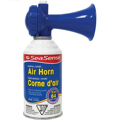 SeaSense 50074080 Jumbo Air Horn, 1 mile Coverage Area, 127 dB, Brass, Blue