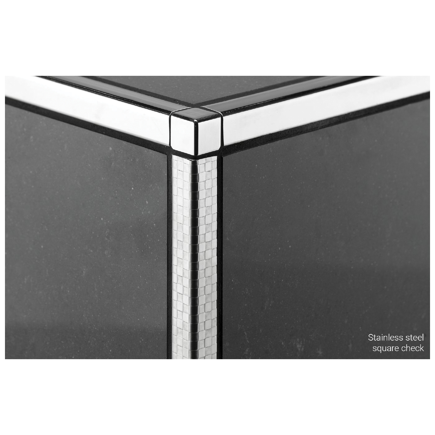 SCHLUTER QUADEC PROFILE TILE SQUARE EDGE TRIM, 8 FT L, 3/8 IN H, ALUMINUM, STONE GREY, TEXTURED - 2