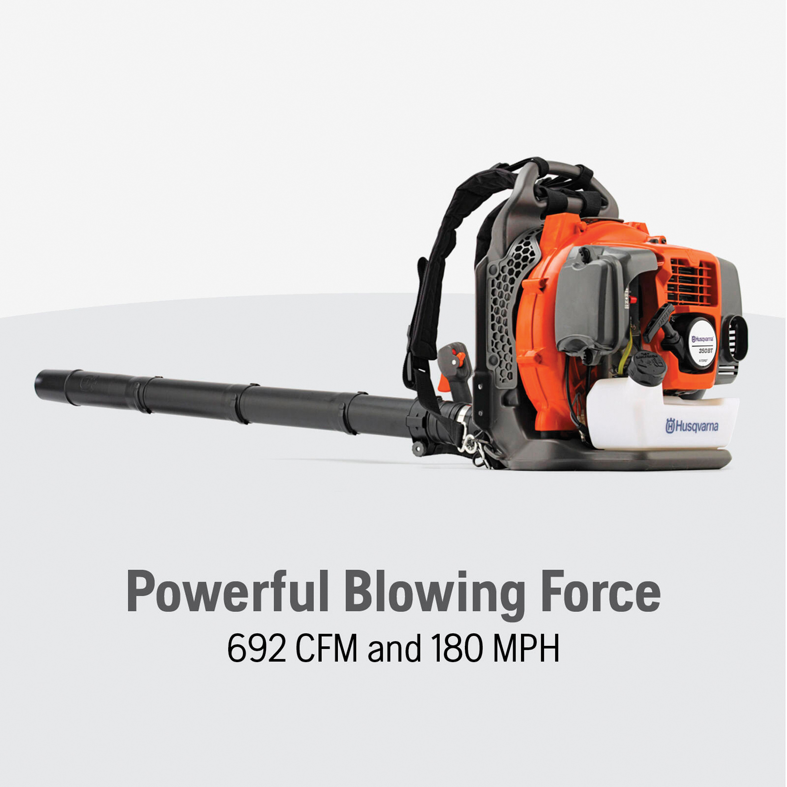 350Bt Gas Backpack Blower, Husqvarna, 50.2 cc, 2-Cycle, 692 cfm - 3