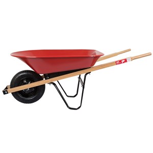 Wheelbarrow, Ace, 4 cu ft Capacity, Steel Tub, 14 in Wheel, Pneumatic Tire - 1