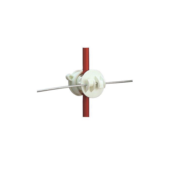G65514 Rod Post Claw Insulator, Plastic, White, Screw-On Mounting