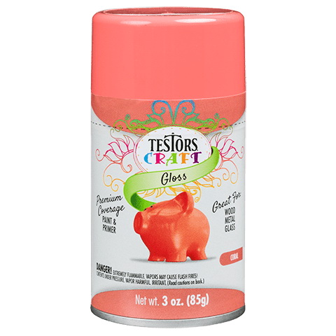 Testors 304359 Craft Paint, Gloss, Coral, 2 oz, Aerosol Can