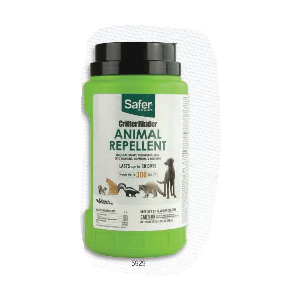 Safer Critter Ridder 5929 Animal Repellent, Repels: Cats, Chipmunks, Dogs, Groundhogs, Raccoons, Skunks, Squirrels