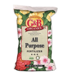 G&B Organics 8641 All-Purpose Fertilizer, 12 lb, Bag, Meal, 4-4-4 N-P-K Ratio