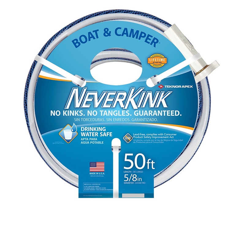 Boat & Camper NeverKink Hose, Drinking Water Safe, 5/8-In
