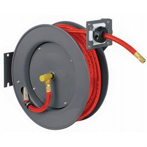 Master Mechanic AR801 Air Hose Reel, 3/8 in Hose, 50 ft L Hose, Auto Winding, Rubber